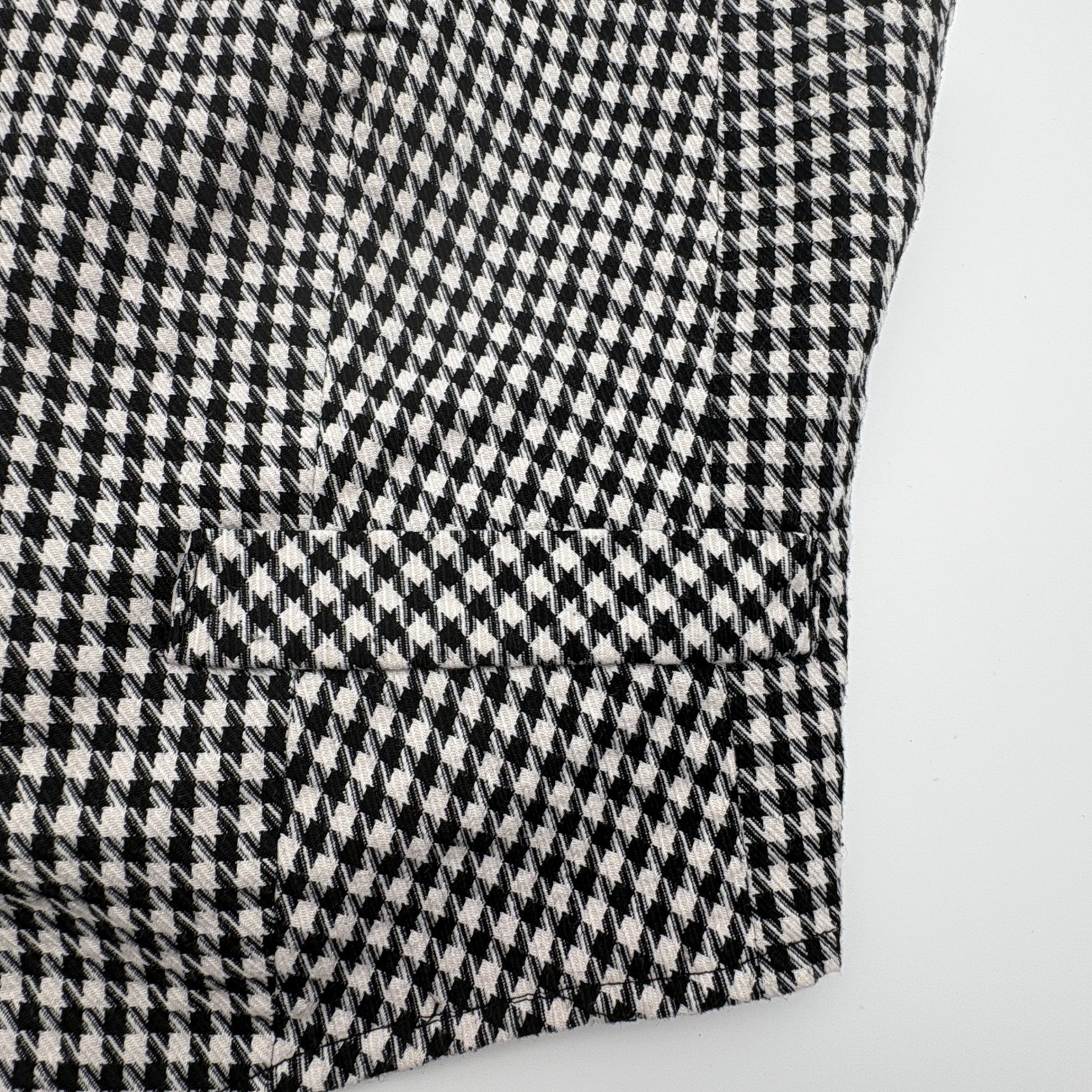 VTG JG Petite Joyce Houndstooth Vest Black White Button Front Waistcoat 11-12
