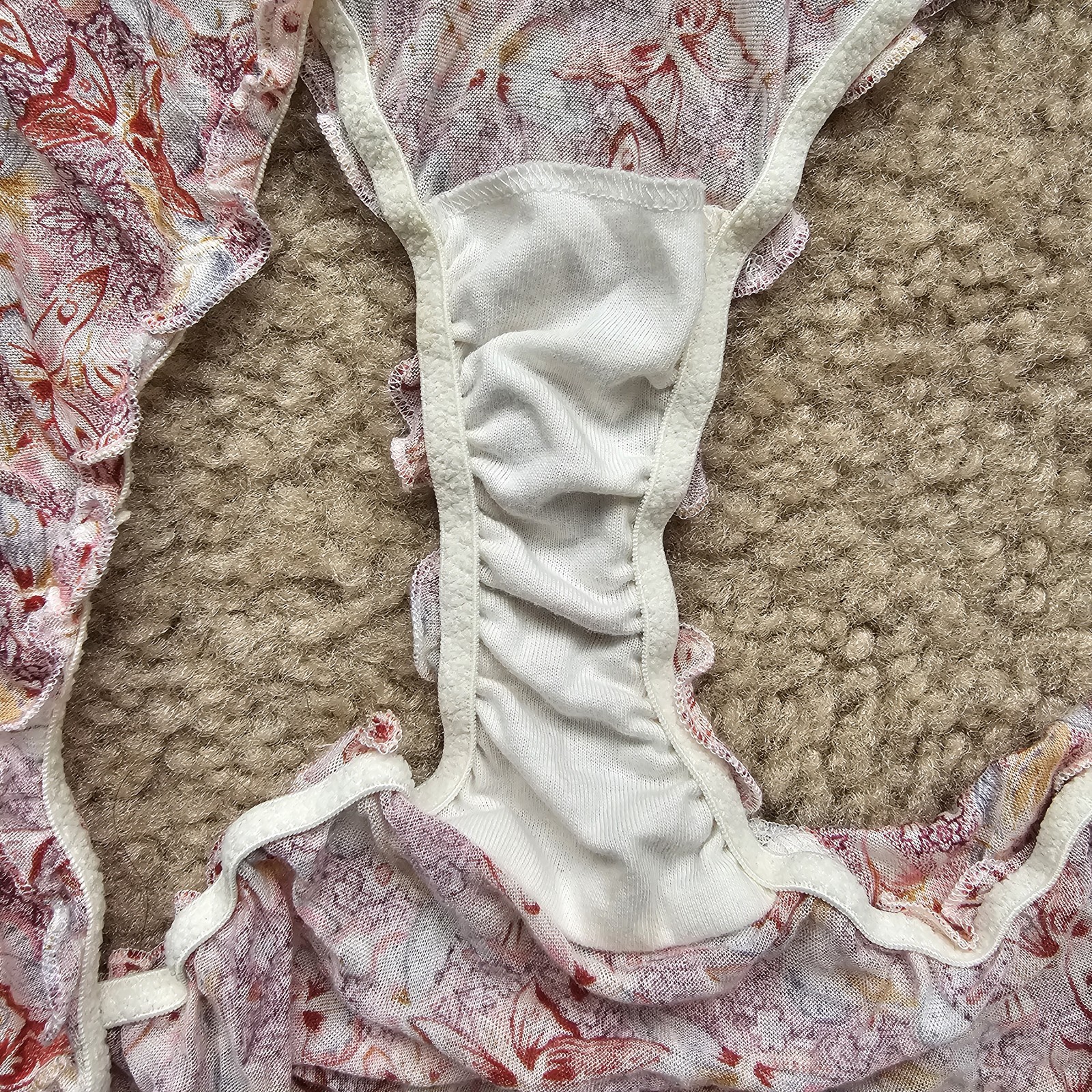 Victorias Secret 2009 y2k shirred butterfly bikini sheer modal size large