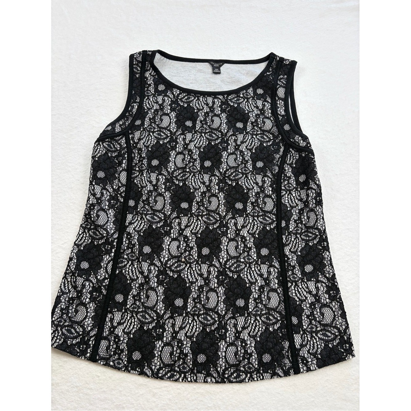 Ann Taylor Black Floral Lace Sleeveless Camisole