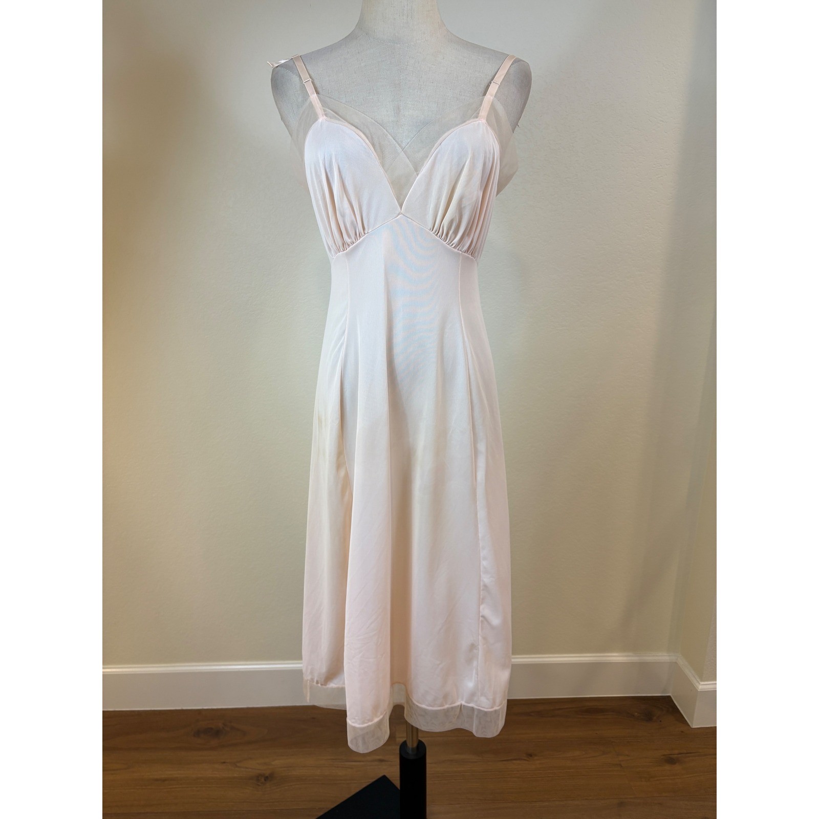 Vtg 50s Lace Top Scarf Slip Set S Pink 3pc Ensemble Romantic Formal cocktail