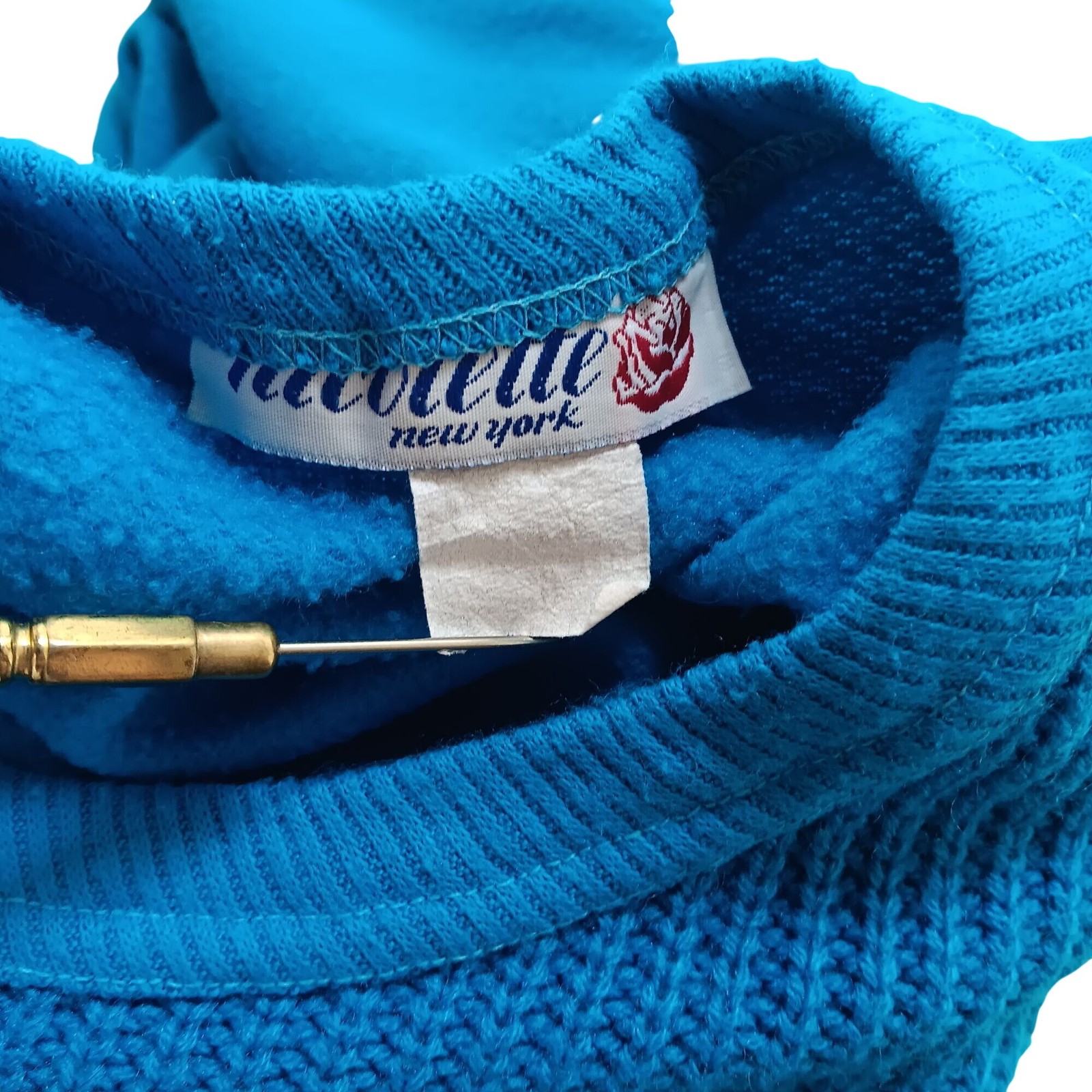 True Vintage Sweatshirt Medium 1980’s New Wave Knit Buckle Strap Nicolette