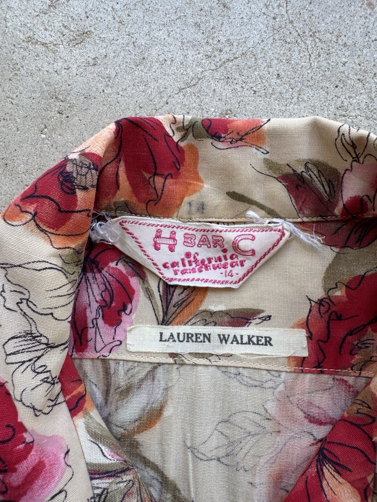 H Bar C Western Pearl Snap Ruffle Blouse Floral Rockabilly Shirt USA S Vintage