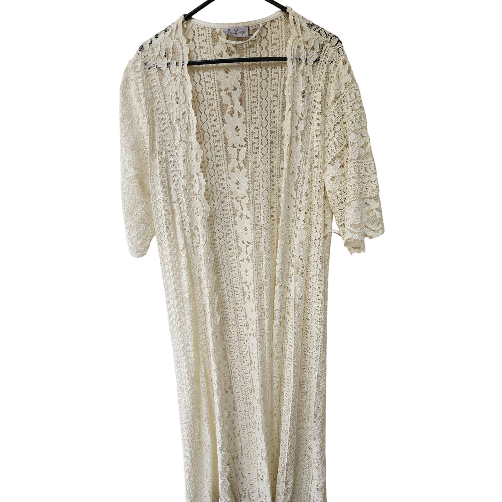 Le Rose Creme Women Vintage Lace Robe Size Small Medium