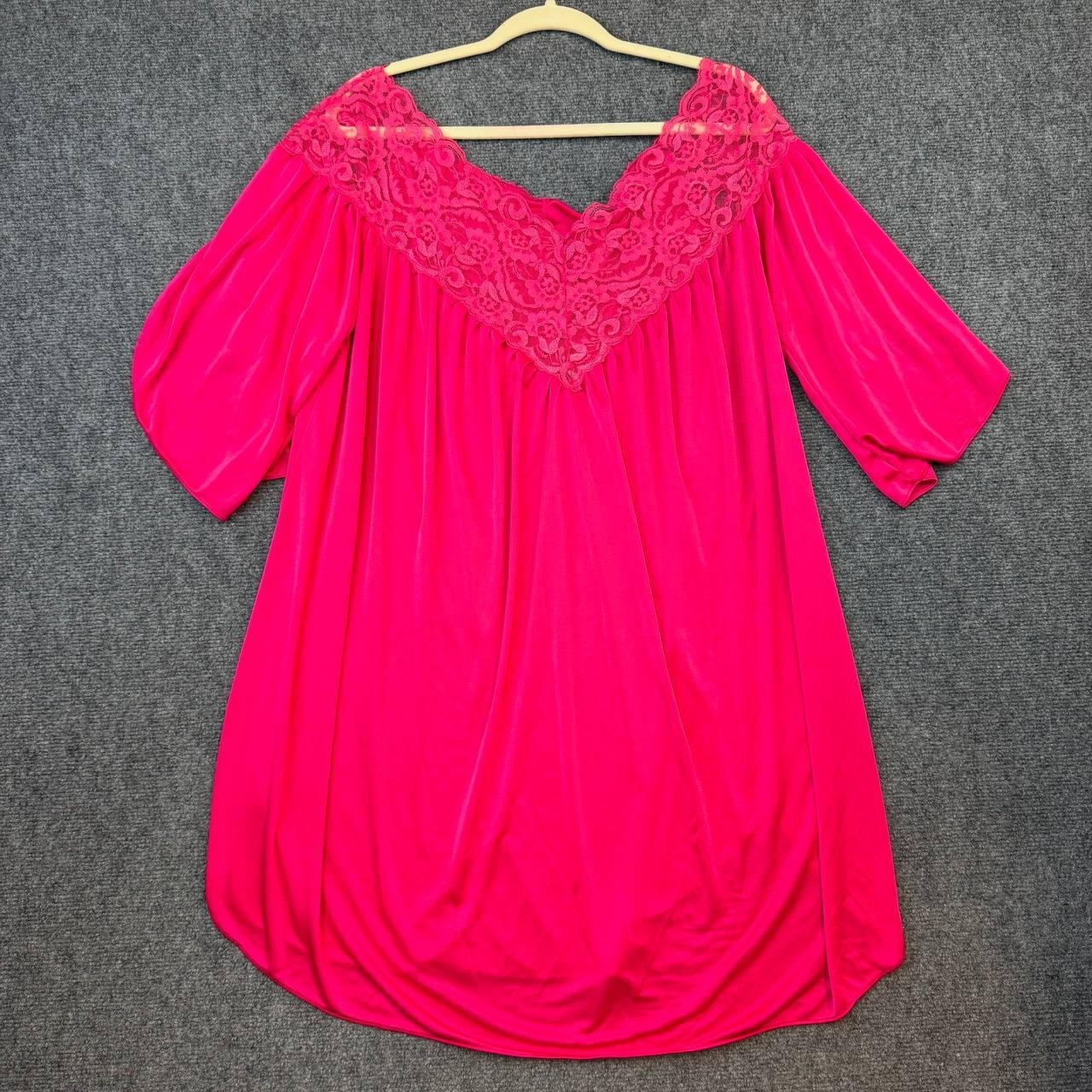 Vintage Intimate Attitudes Pink Lace Nightgown Size 1/2X Made in USA