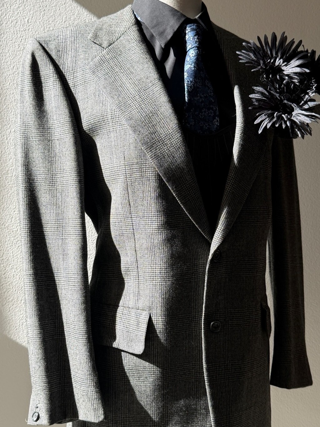 Vintage Burberry Suit Gray Glen Plaid- Classic Tailored Style