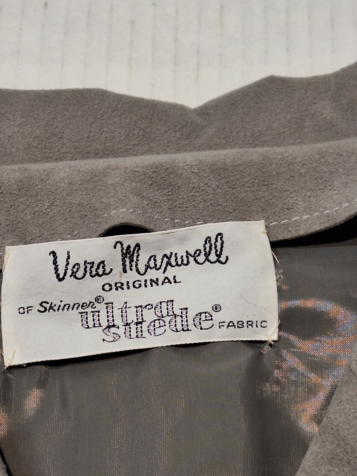 Vera Maxwell Original By Skinner Ultra Suede Suit Jacket & Skirt, Womans M, Grey