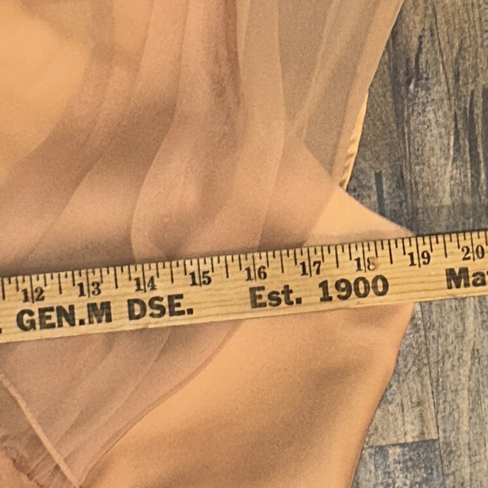 Emma Domb California Dress 14 Empire Waist Cape Sleeve Orange Chiffon Altered