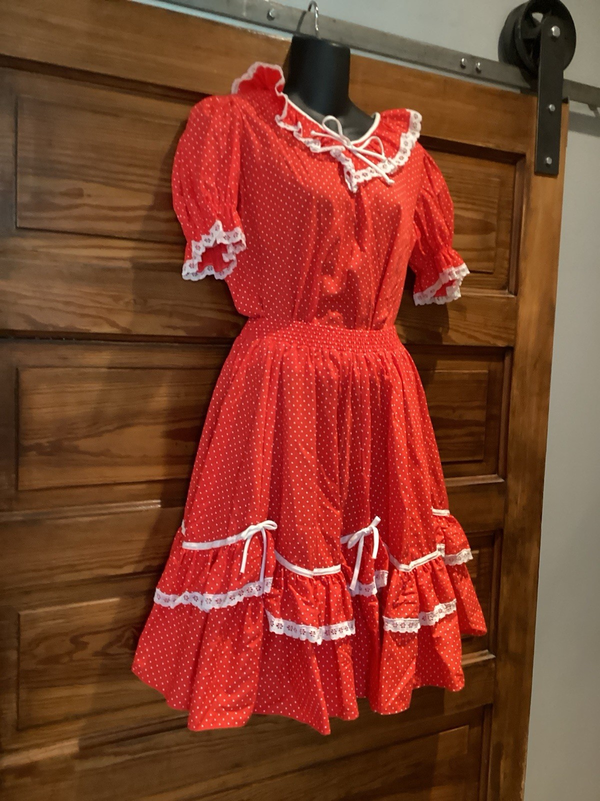 VGT Partners Please Red White Polka dot Sqaure Dancing Outfit Medium NWT