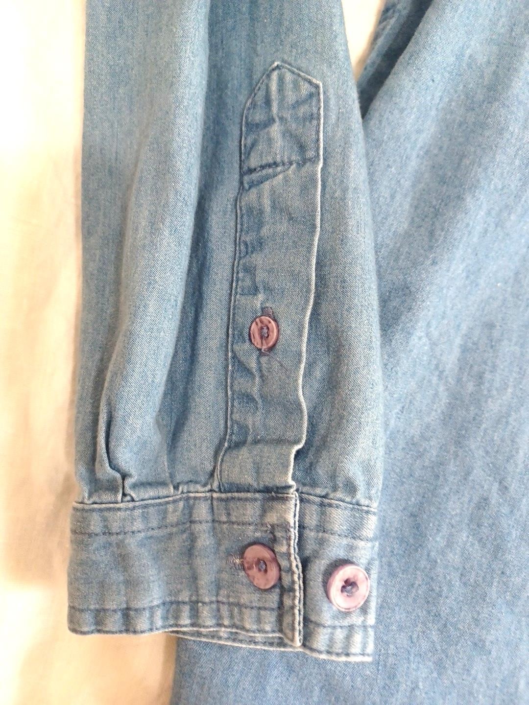 Northern Reflections VTG Denim Womens Shirt Sz M Mountain Snow Deer Cabin Winter