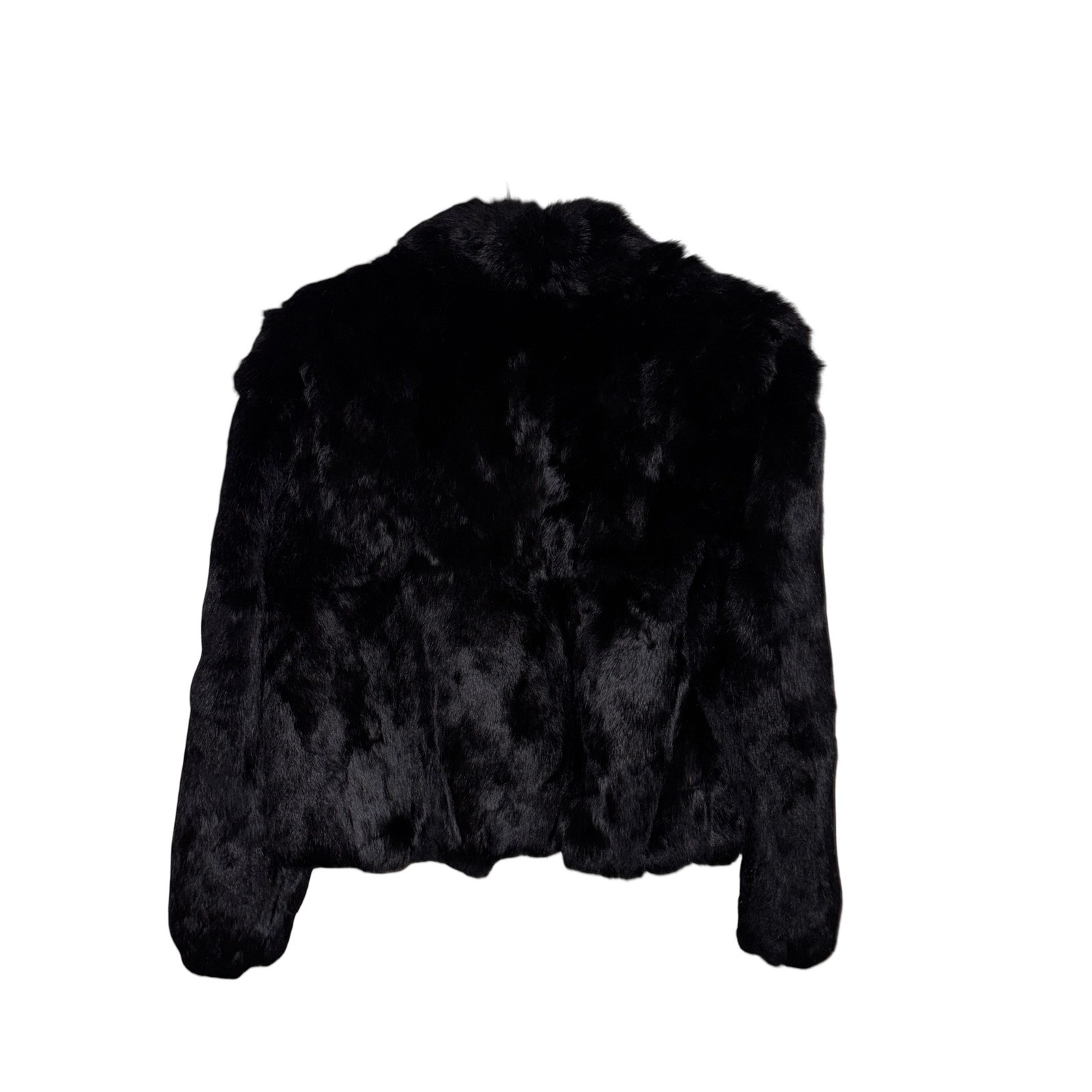 Y2K Vintage Wilsons Suede & Leather Black Rabbit Fur Bomber Jacket Hong Kong M