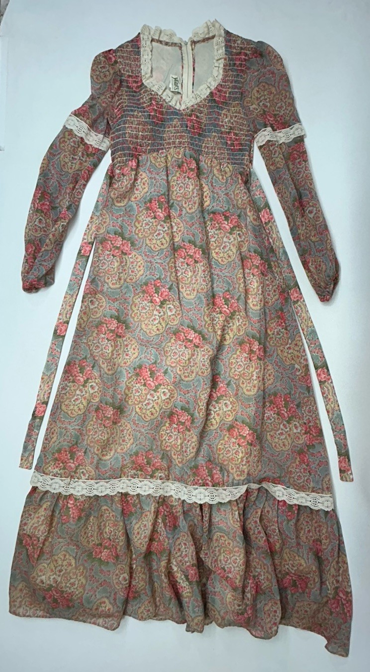 Vtg Union Made This Is Yours San Francisco Prairie Floral Motif Dress Size 9