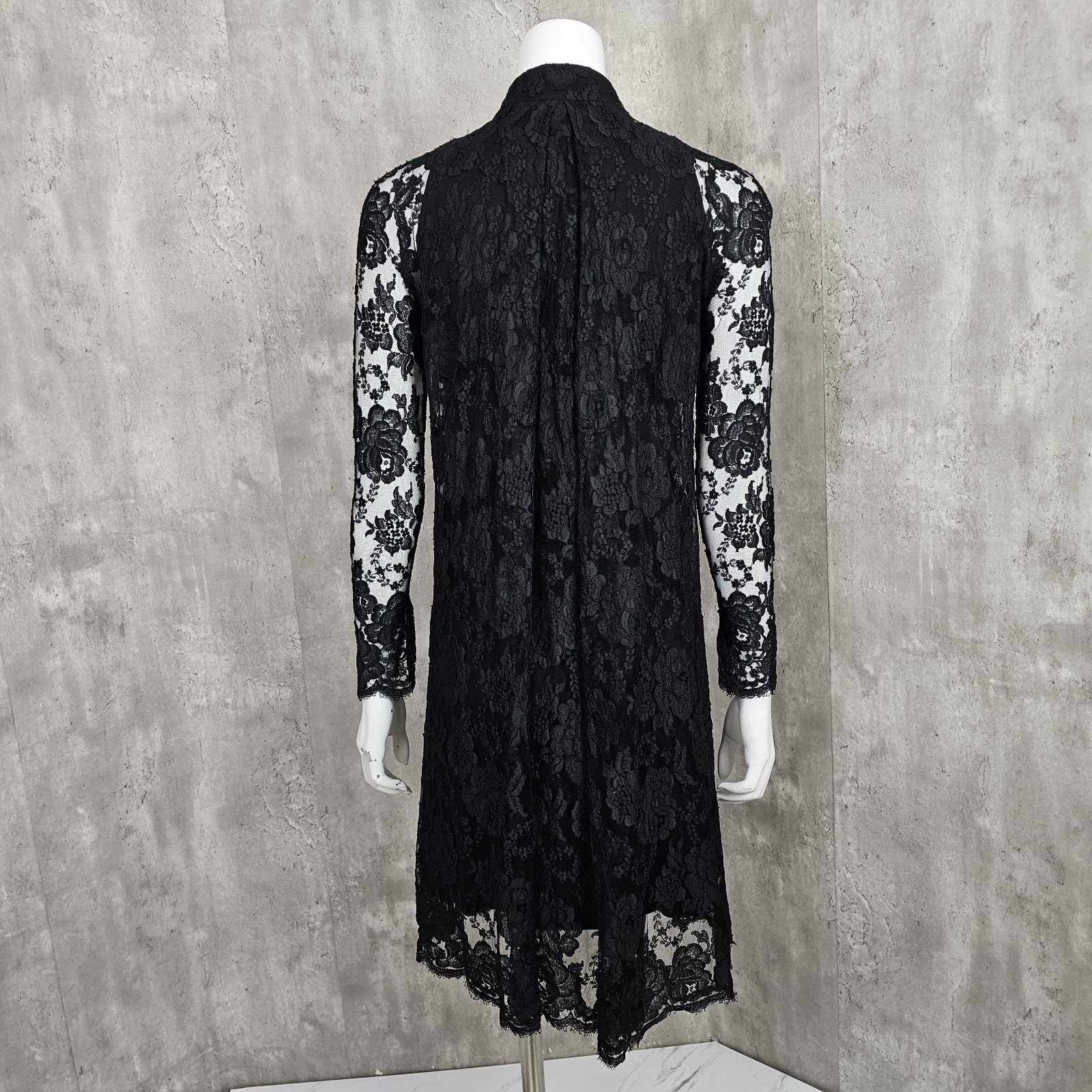 Vintage 60s Werle Beverly Hills Womens S Black Lace Cocktail Dress Gothic Formal