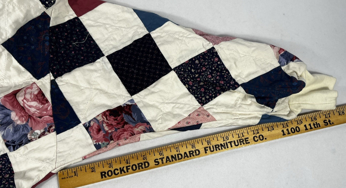 Vtg 80’s Handmade Patchwork Quilt Jacket Size M USA Made Granny Core Cottagecore