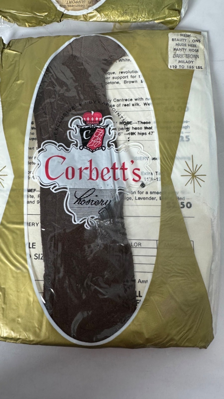 Corbetts Lot of 4 Vintage Hosiery Women Pantyhose Nude Heel Brown Taupetone