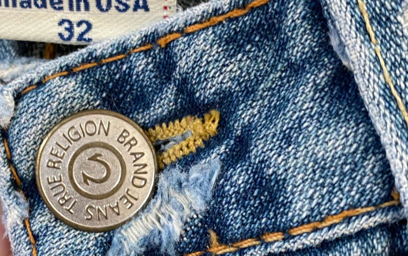 Vintage True Religion Low Rise Woodstock Flare Jeans sz 32 Distressed