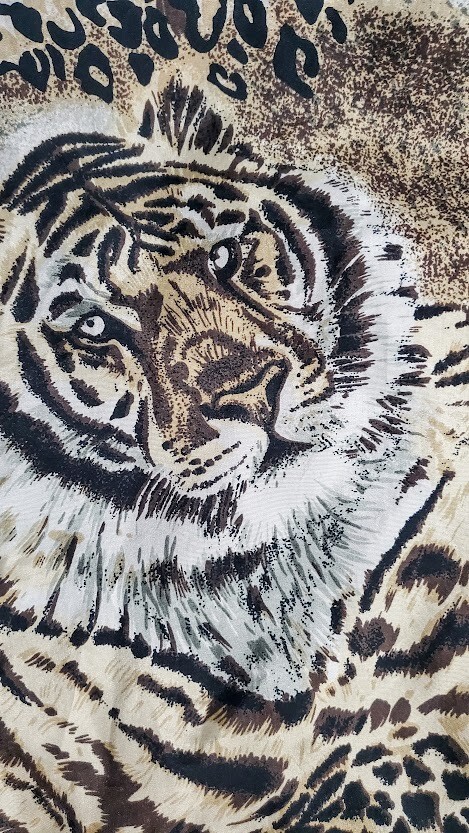 Vtg Jacket Animal Print Silk Designer Bomber L FUDA International 90s