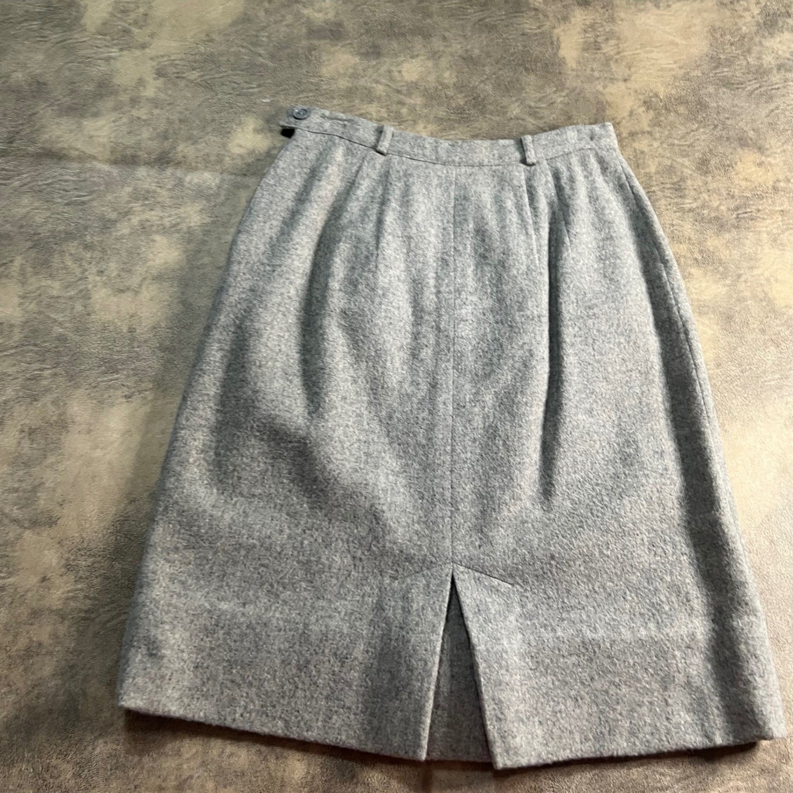 Sid Harris Wool Camel Hair Skirt Womens 26″ Waist Grey True Vintage Midi