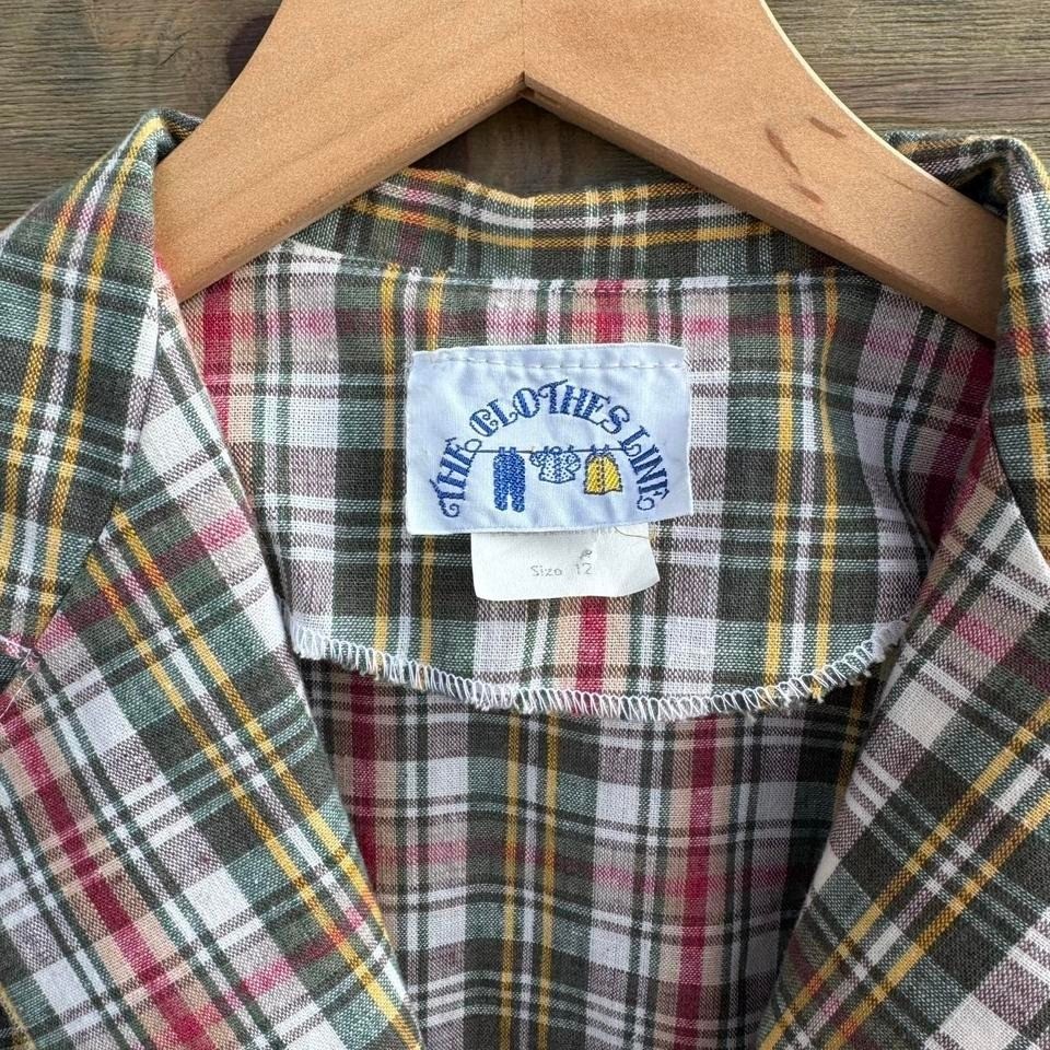 Vintage 70s The Clothes Line Plaid Grandma Style Cottage Core Casual Blazer