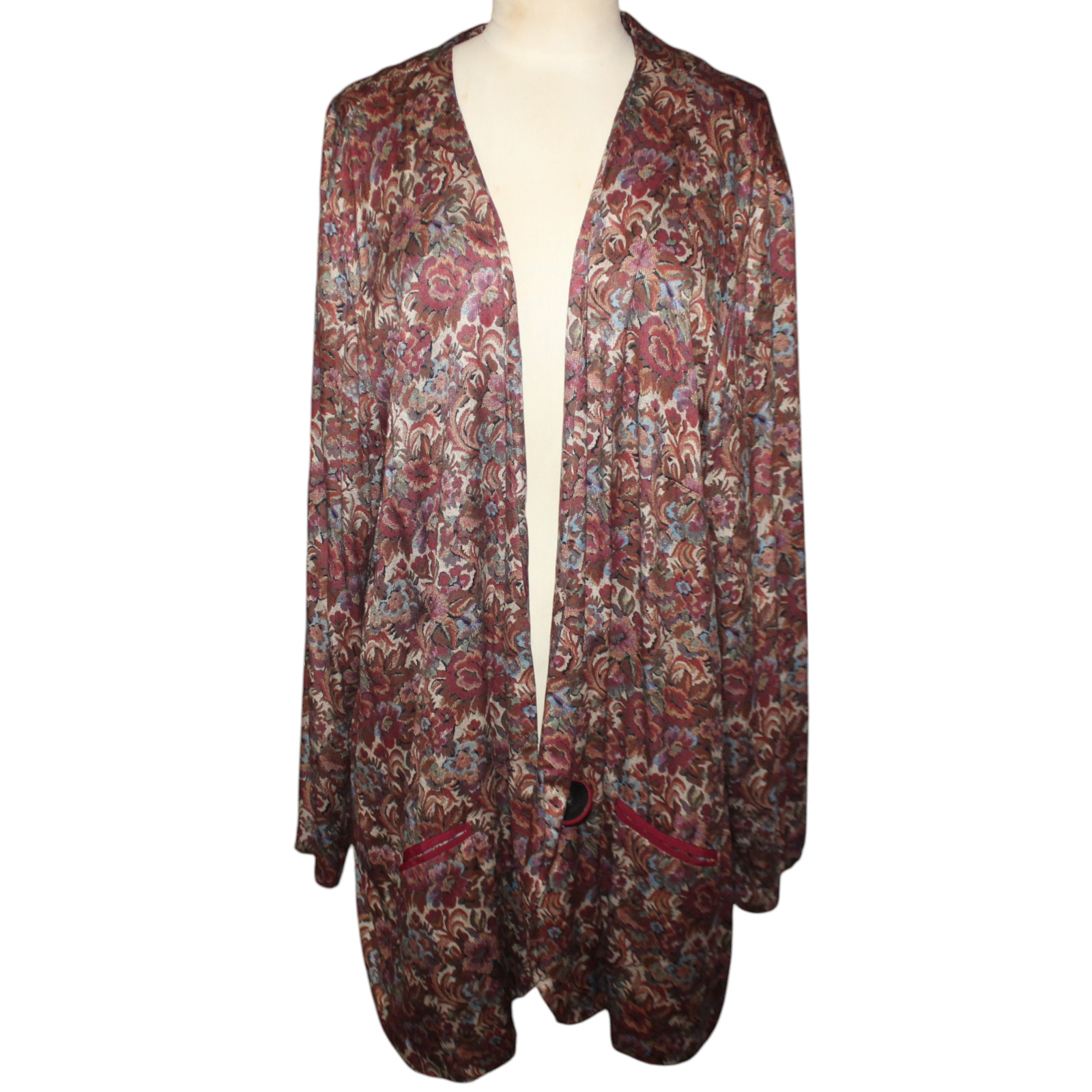 VINTAGE BGB LTD Cardigan Sz L Grandma Sweater 80s Retro Artsy Maximalism Top