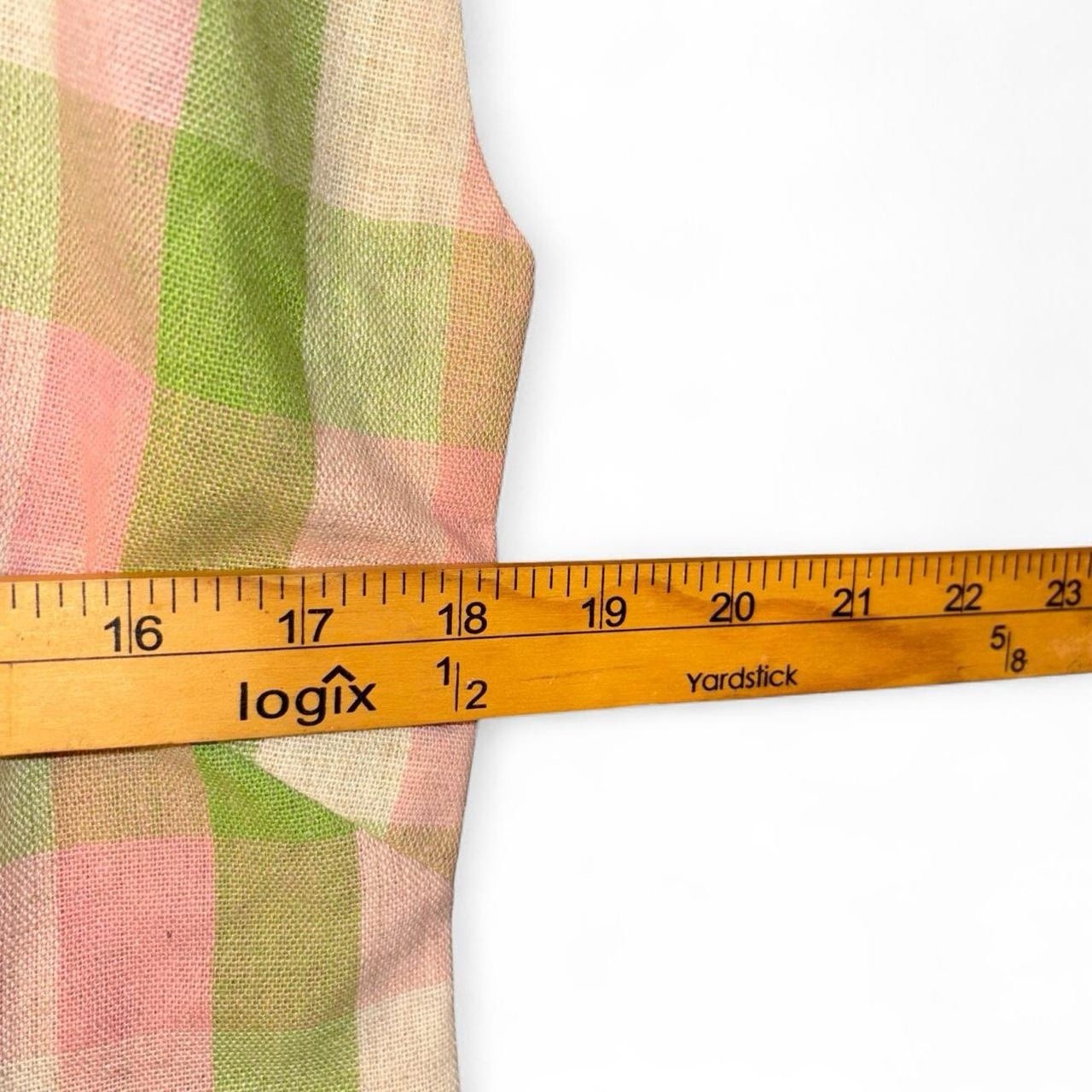 Vintage Handmade pink and green checkered plaid vintage 1950s S