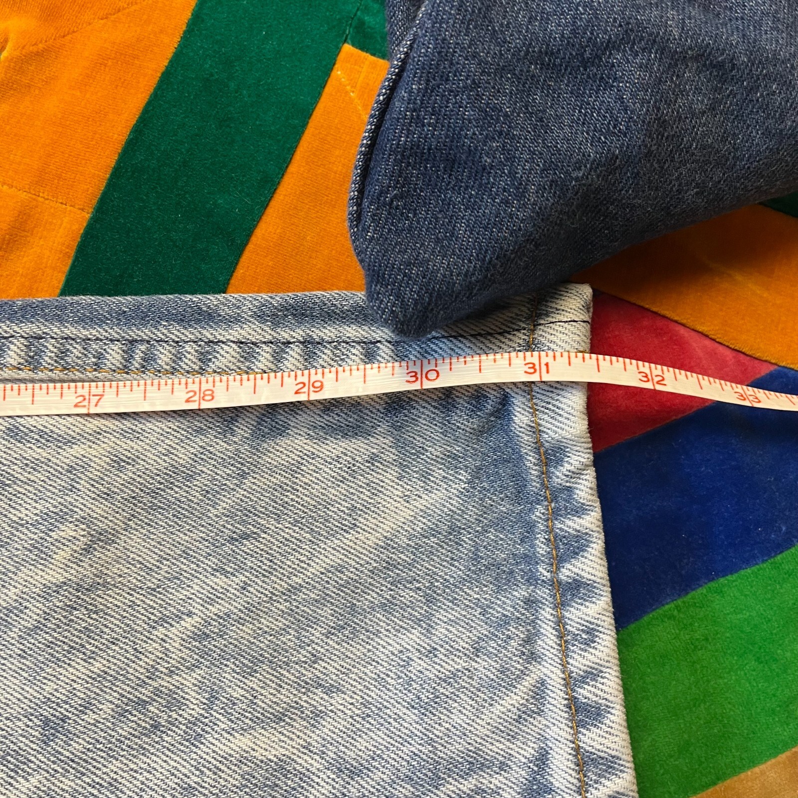 Lot 2 Vintage Levis Jeans Acid Washed Blue Student Fit 701 Dark Blue 505 90s 27
