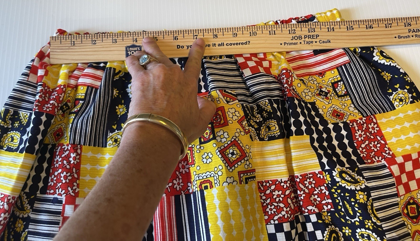 Vintage Handmade Patchwork A Line Full Flair Skirt