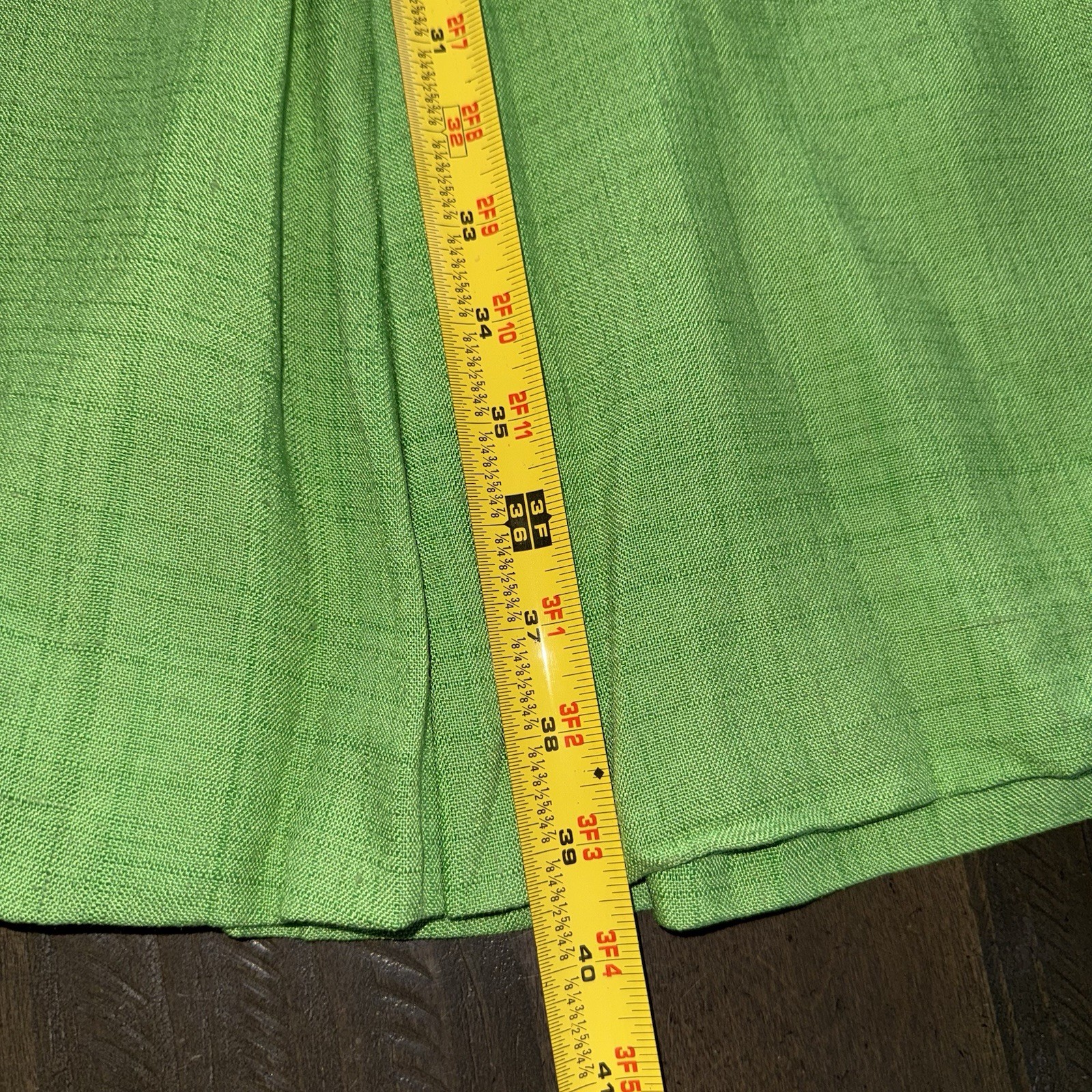 Vintage 1960s House Of Brunel Princess Dress Lime Green Linen ILGWU Mod MCM✅desc