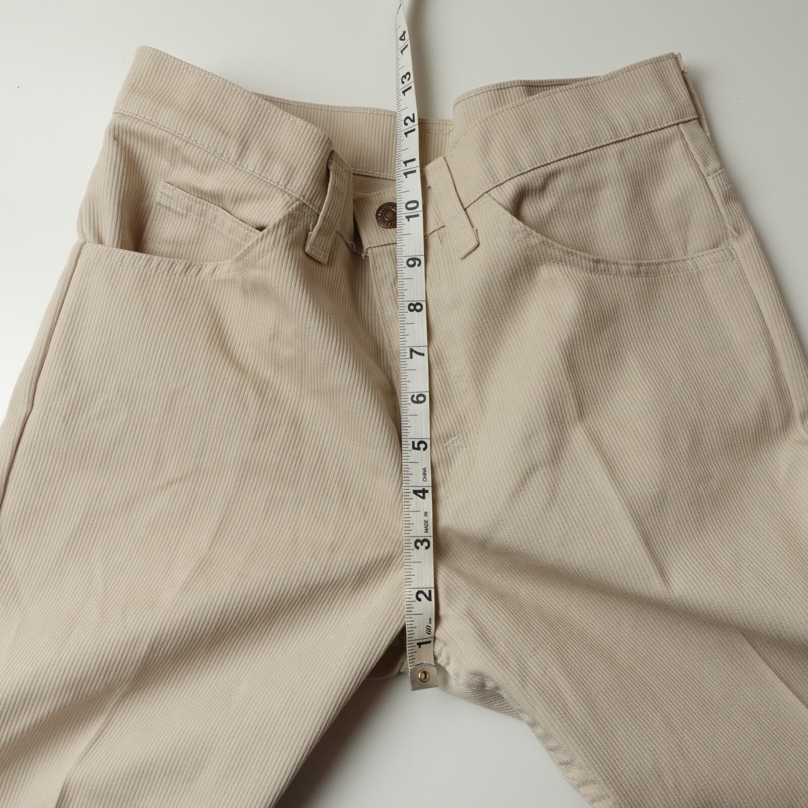 Vintage 70s Levi’s Women’s Sta-Prest Flared Pants Size 29×34 Ribbed Talon Zip