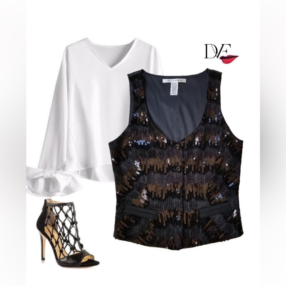 Diane von Furstenberg Yvette Sequins Vest Size: 4