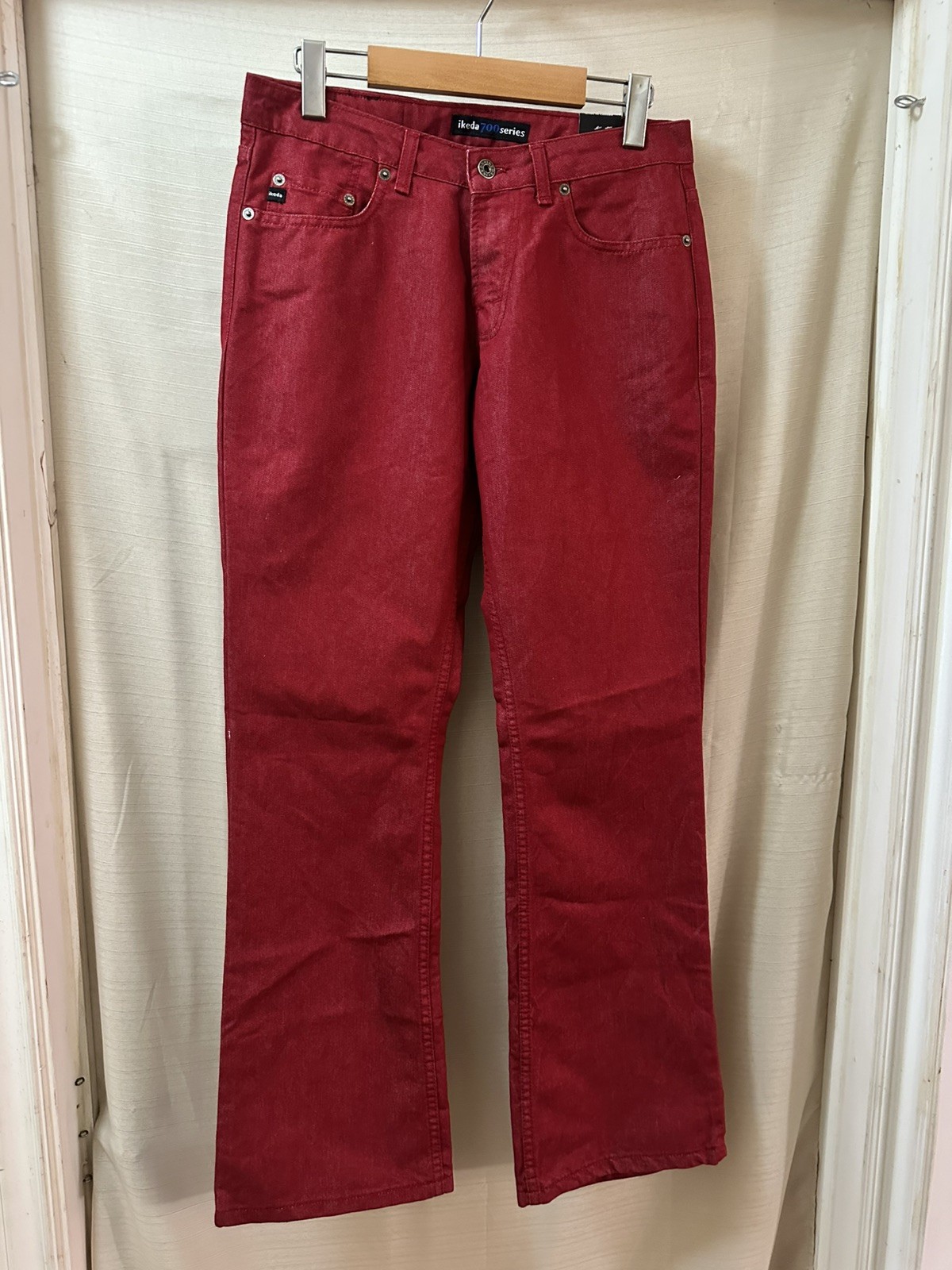 NWT Ikeda 700 Series Y2K 2003–2007 Red Flare Jeans Low Rise Women’s 29