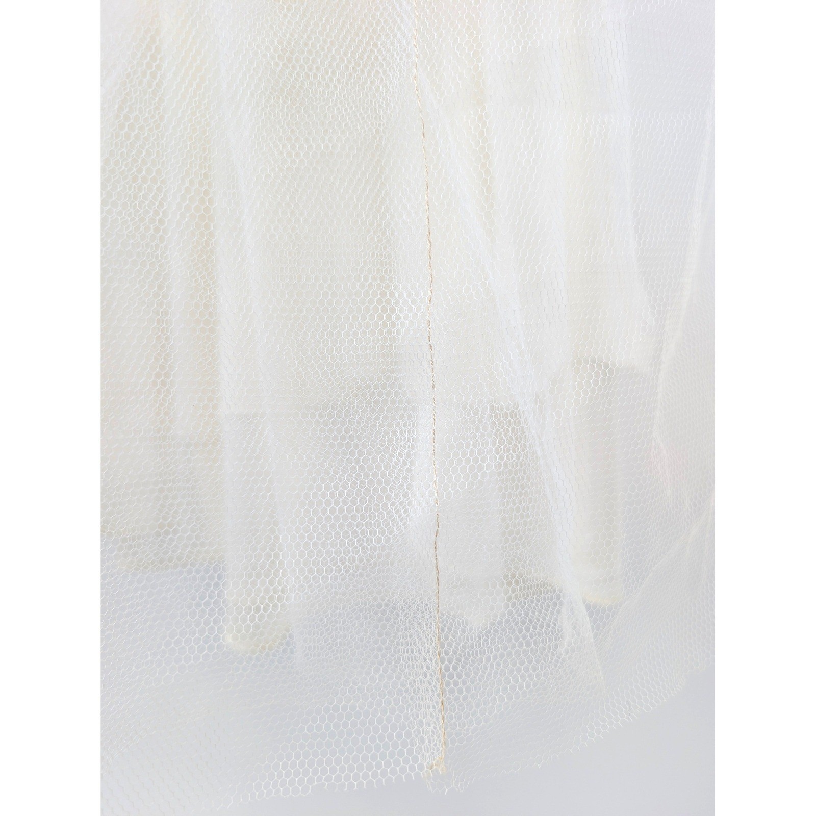 Vintage White Strapless Tulle Party Dress Detachable Shawl Fit & Flare Bridal XS