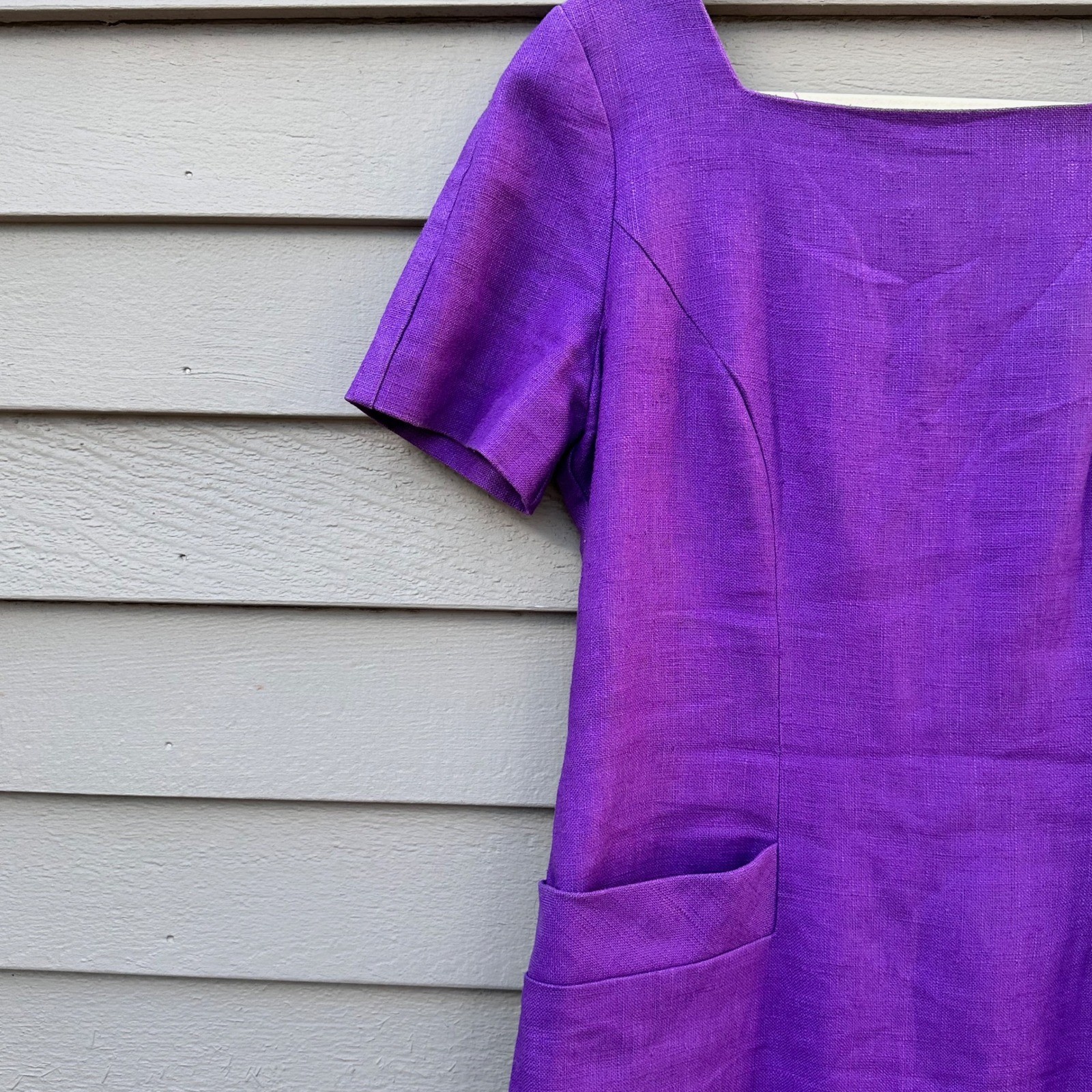 Vintage Santa Fe Purple Sheath Dress Size 8 USA Acetate Career Party Midi