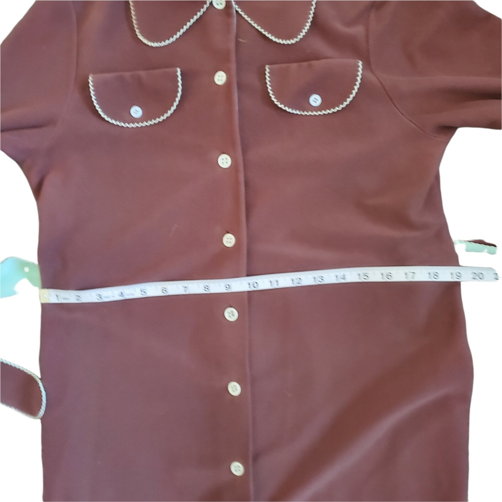 Vintage 70s Vasarette Brown & Blue Fleece Bathrobe Dressing Gown