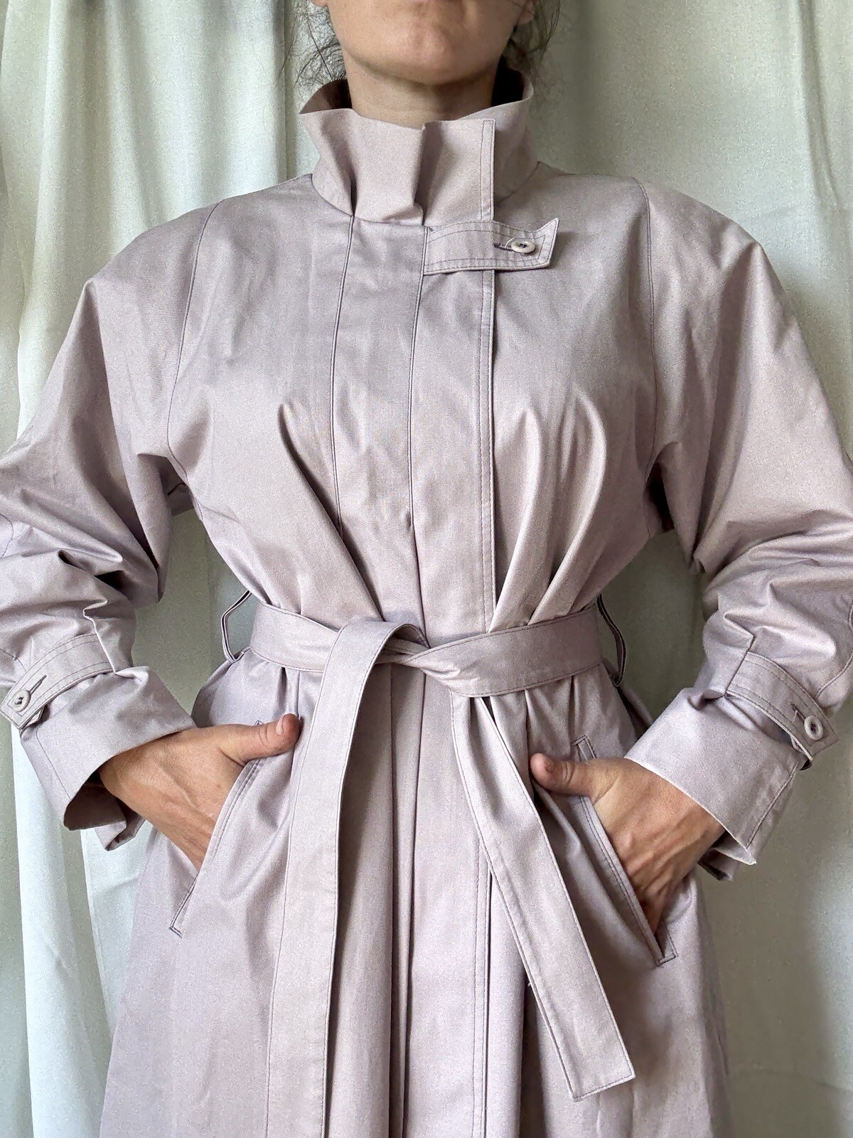 Vintage London Fog Rain Coat Light Purple Size 10 Petite