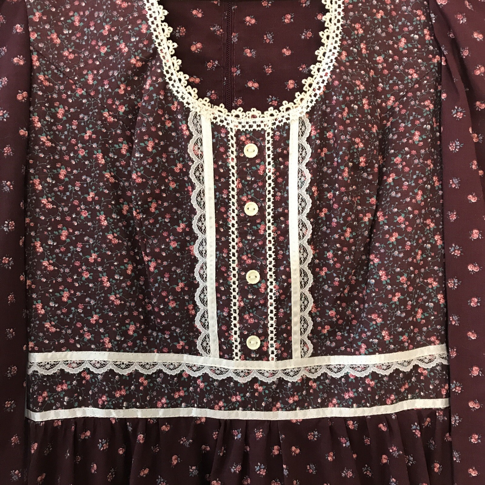 70’s Vintage Candi Jones California Gunne Sax Style Prairie Dress Woman’s-size 7