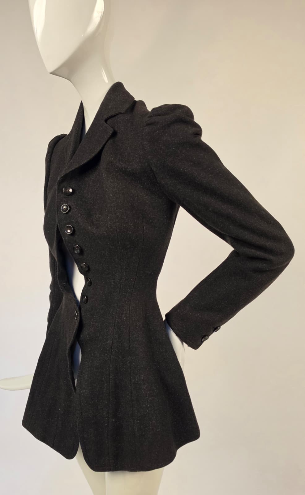 XS ANTIQUE EDWARDIAN WOOL RIDING JACKET W ORIGINAL LONDON LABEL