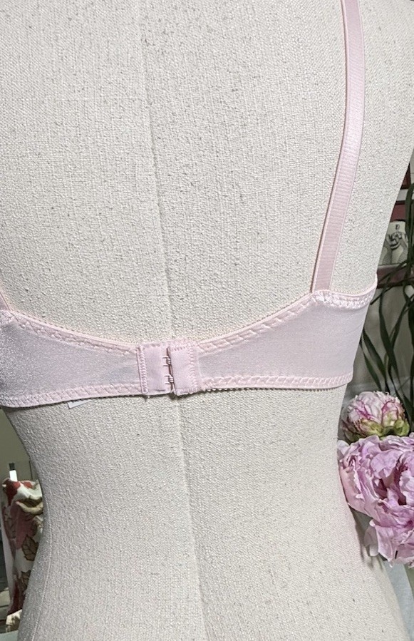 Vtg NOS Bra BALI Floral Satin & Lace 36C Candy Pink 2232 Unique Plunge UW 80’s