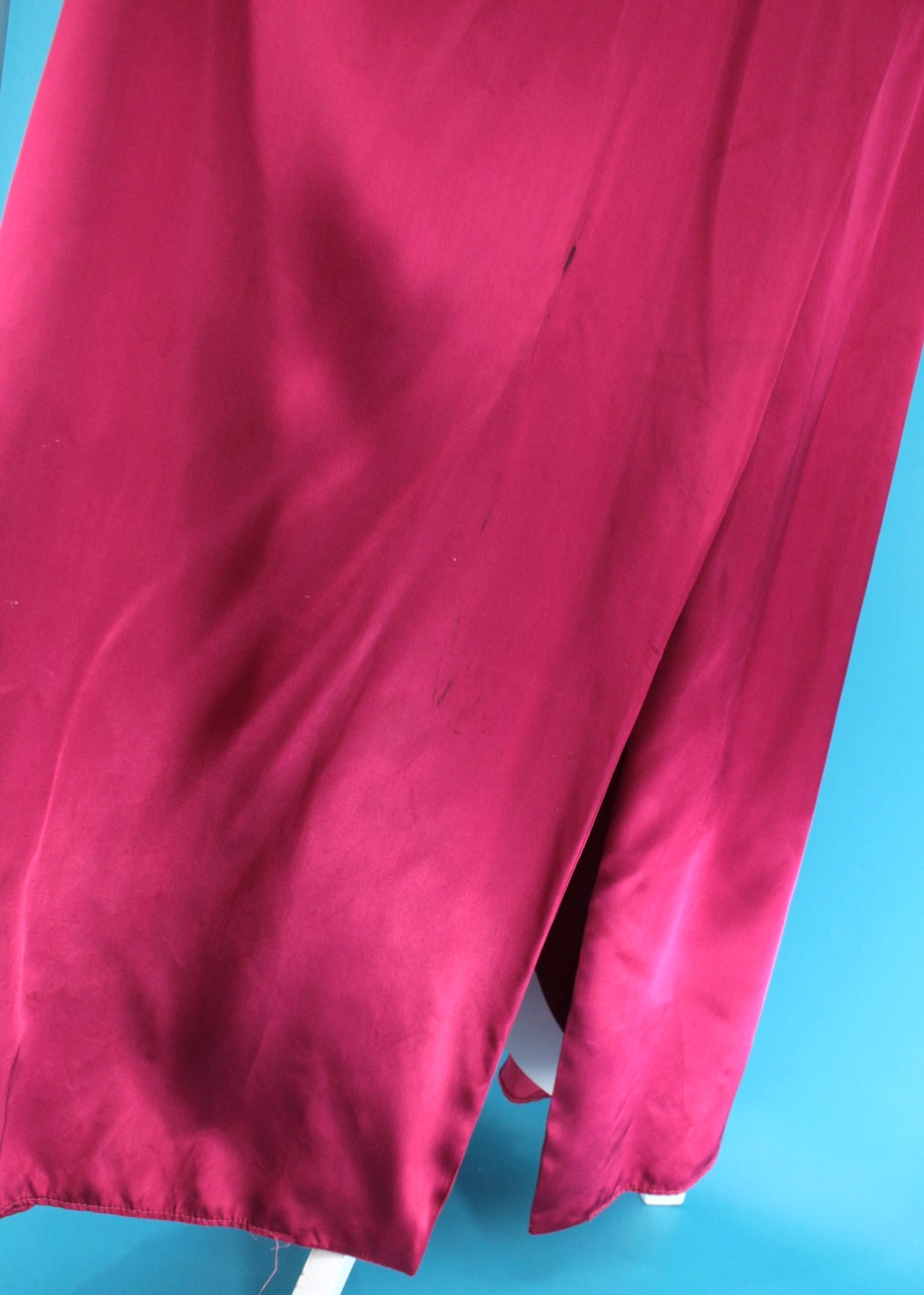 VTG Women’s 40s Magenta W/ Yellow Trim Asian Robe Sz S 1940s Satin Rayon