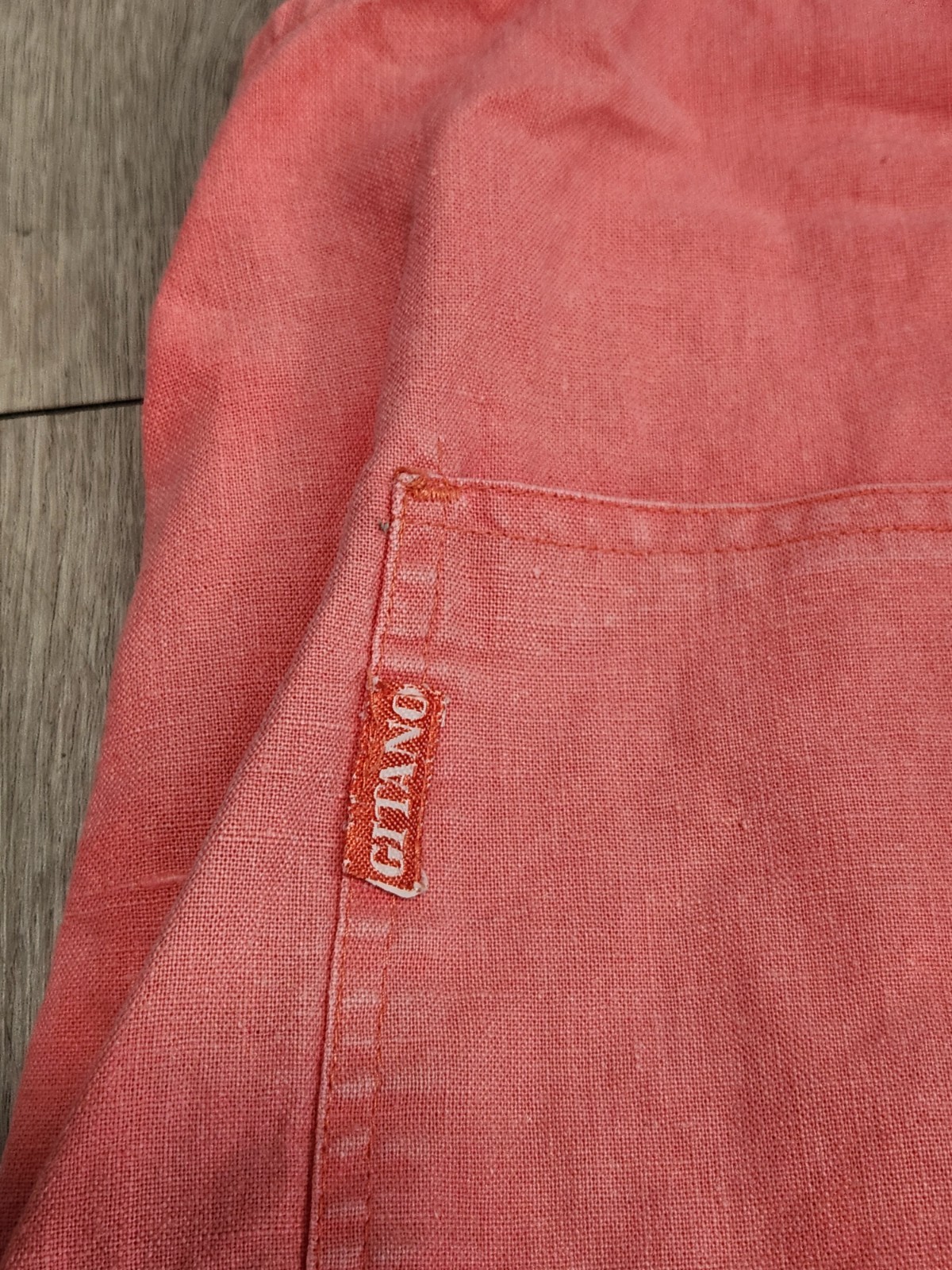 Vintage 90s Gitano Shortalls Womens Medium Pink Ramie Cotton Drawstring Overalls
