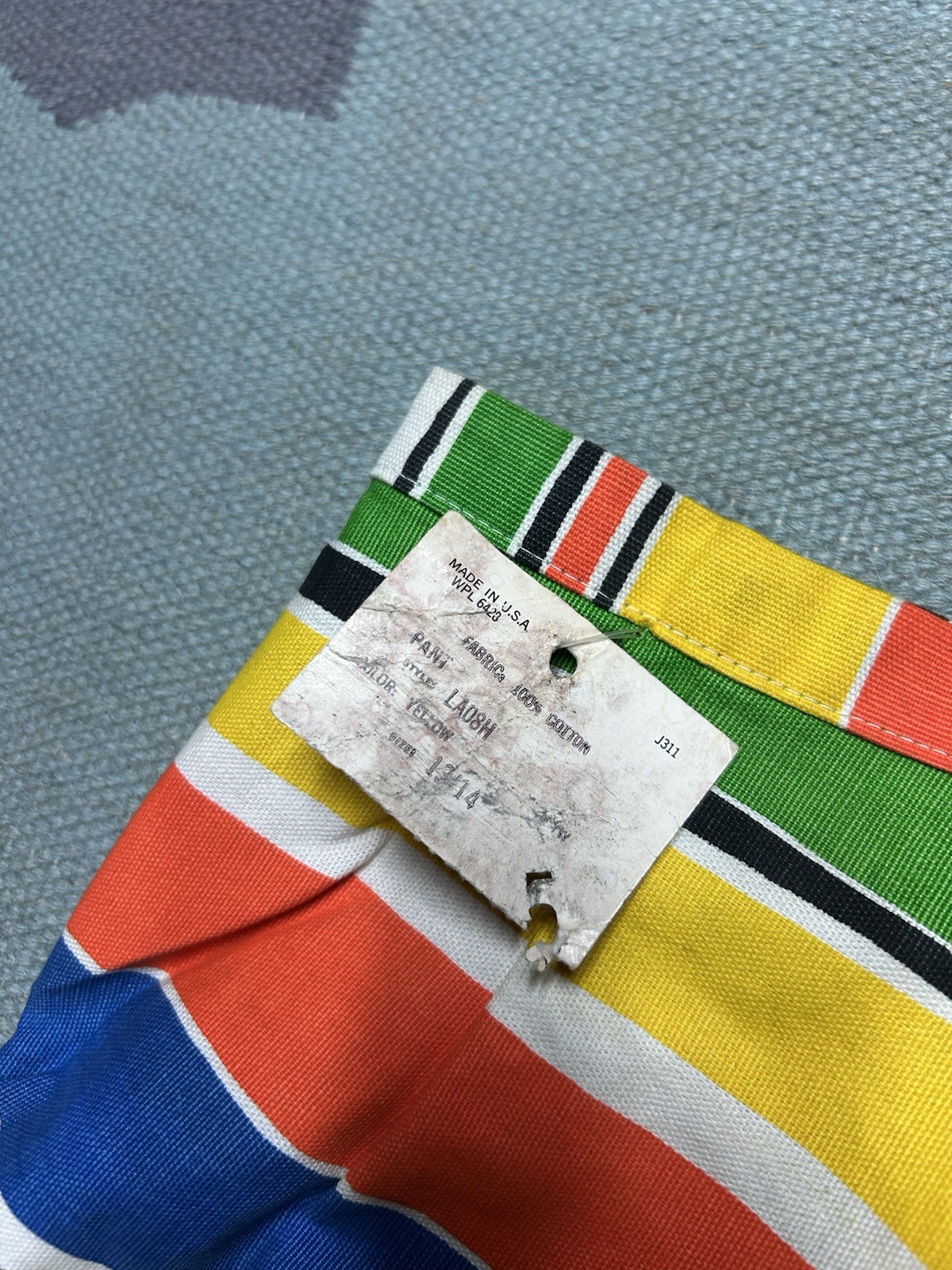 NEW Vintage 60s bell bottom flare pants rainbow stripe DEADSTOCK NWT 27×30