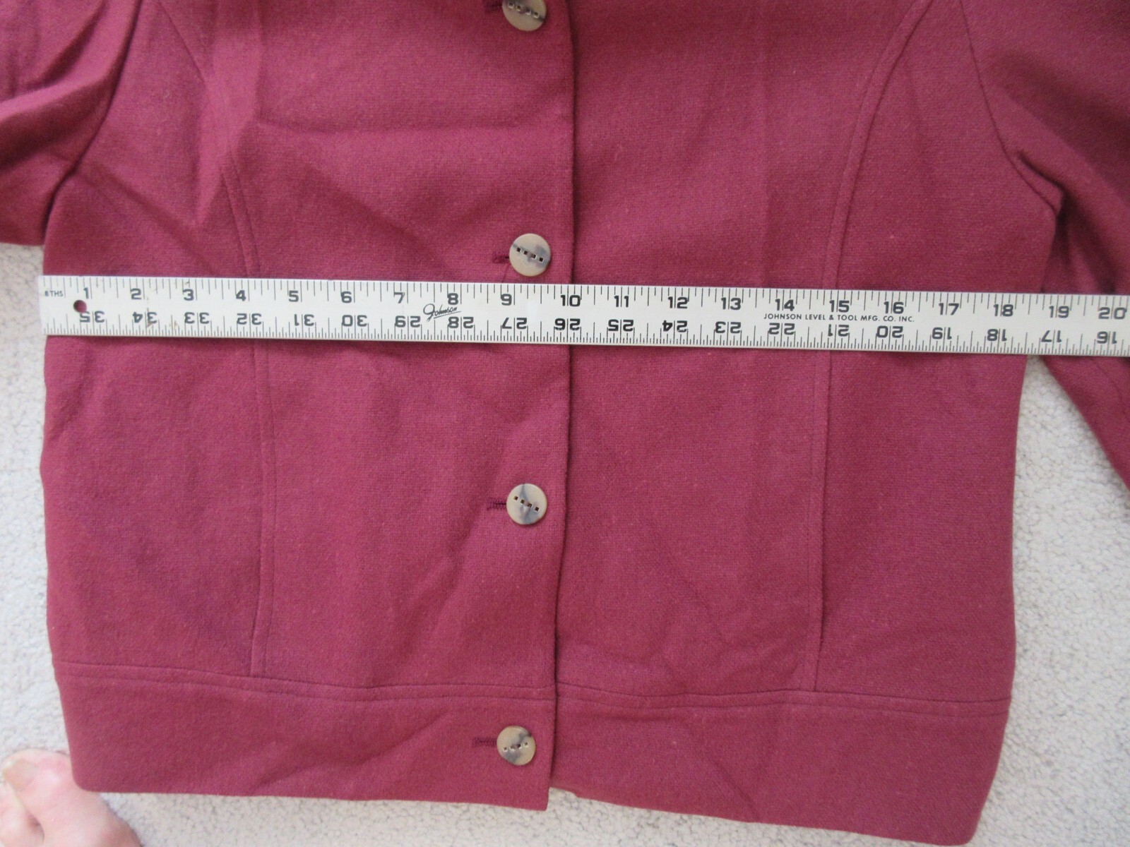 Ann Freedberg CHANTAL Women Size 6 Short Jacket Maroon Wool Poly Cashmere Blend