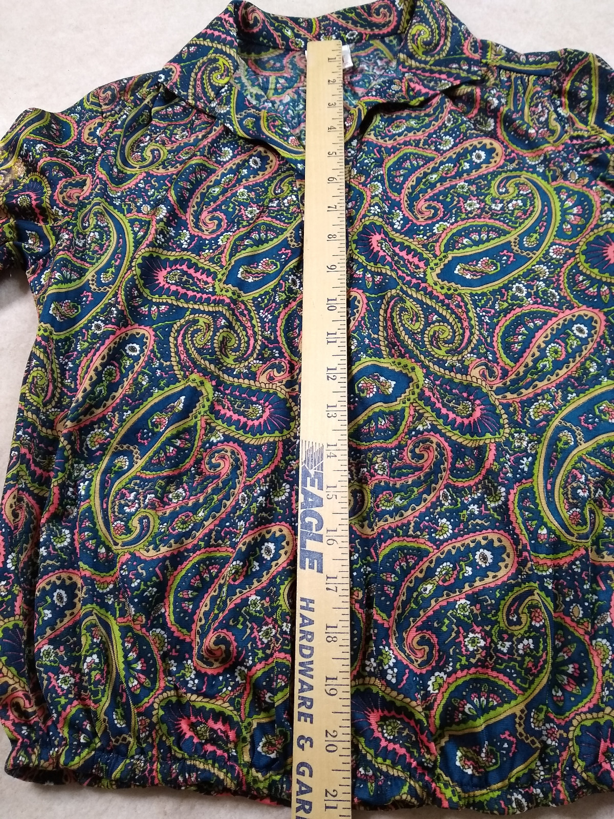 Graff Calif Wear Blouse Pullover Womens S Paisley 70s Disco Mod Vtg Deadstock