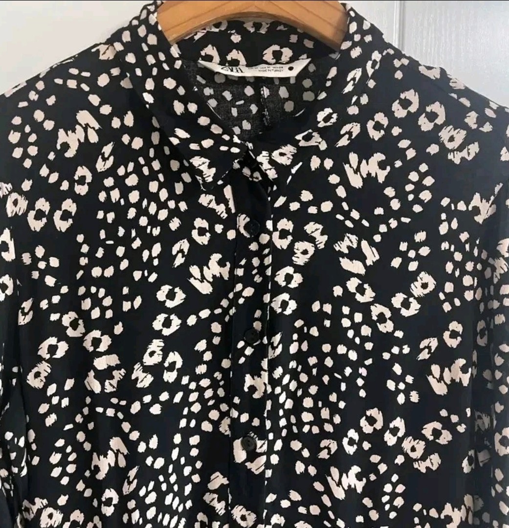Japanese Vintage Zara Long Dress Shirt Black xl