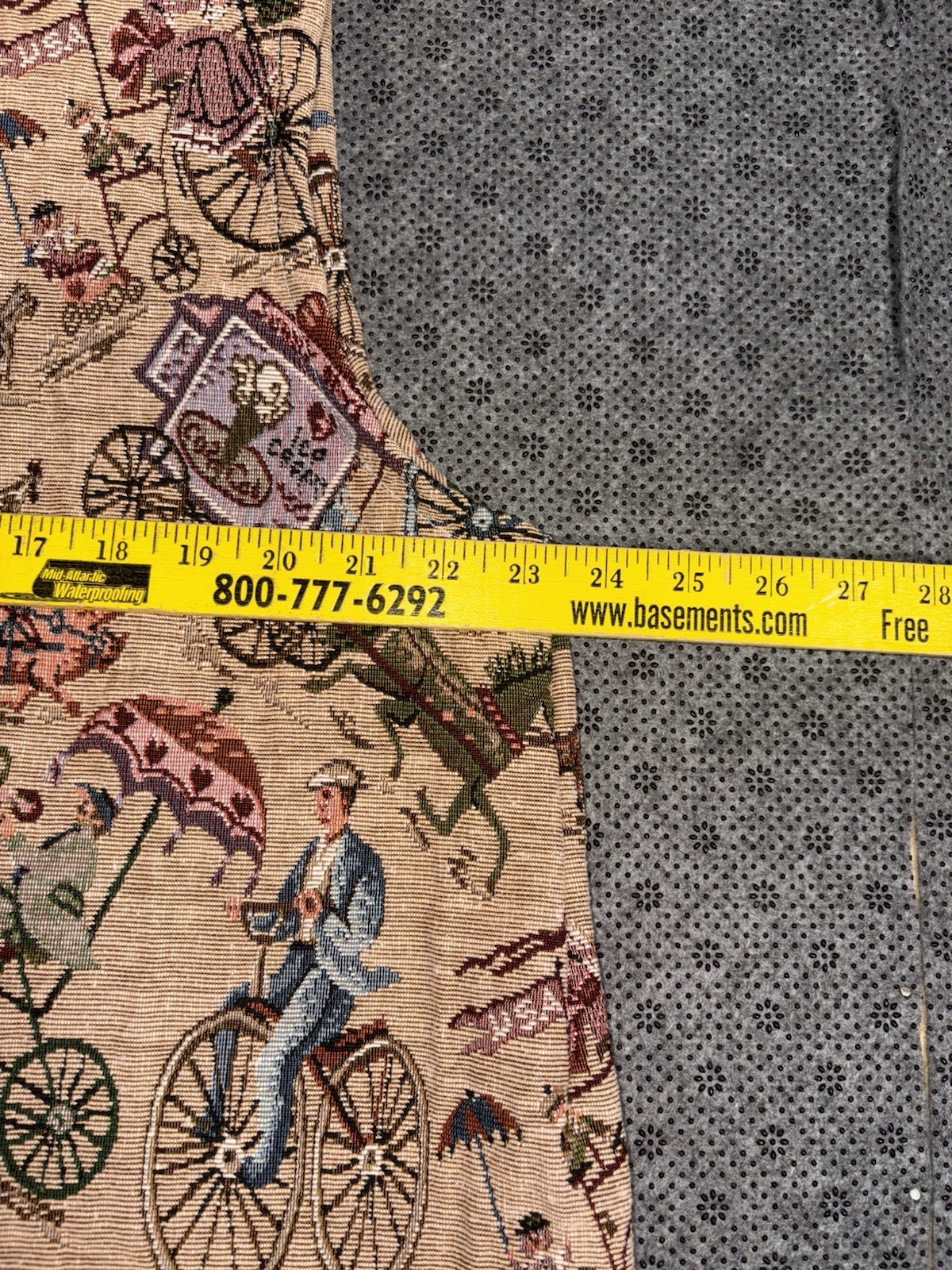 VTG Tapestry Full Zip Vest Victorian Novelty Italian Bicycle Ice Cream Size XL