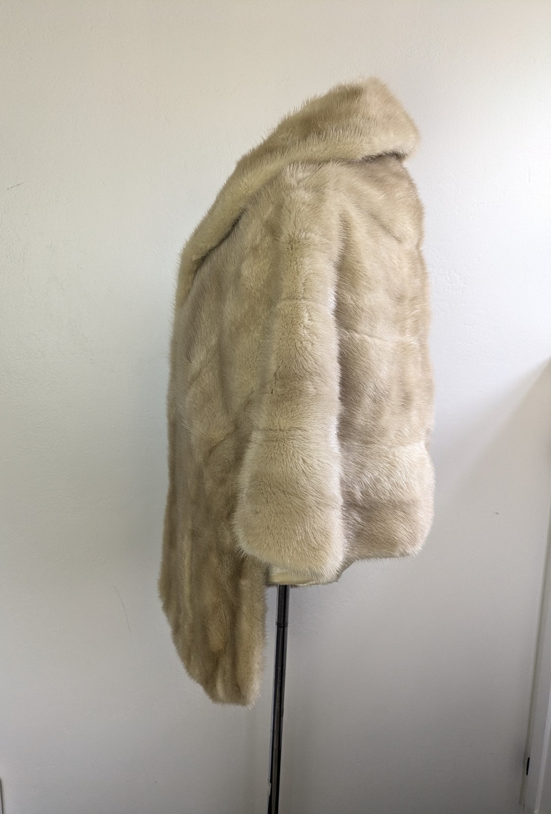 Vintage Mink Fur Stole Shawl Wrap Pale Beige Blonde Real Fur Tourmaline