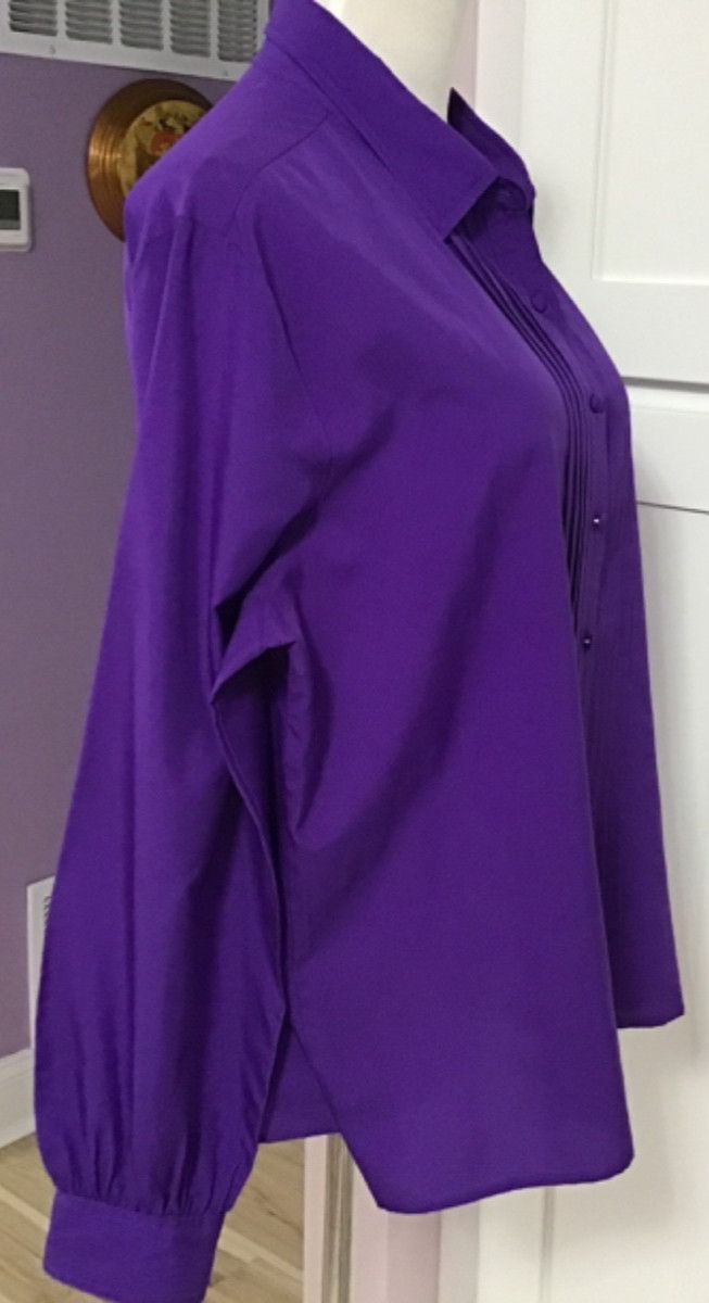 VTG Purple Blouse Shirt by Objectives for Women Buttons Up Long Sleeve Sz L/42