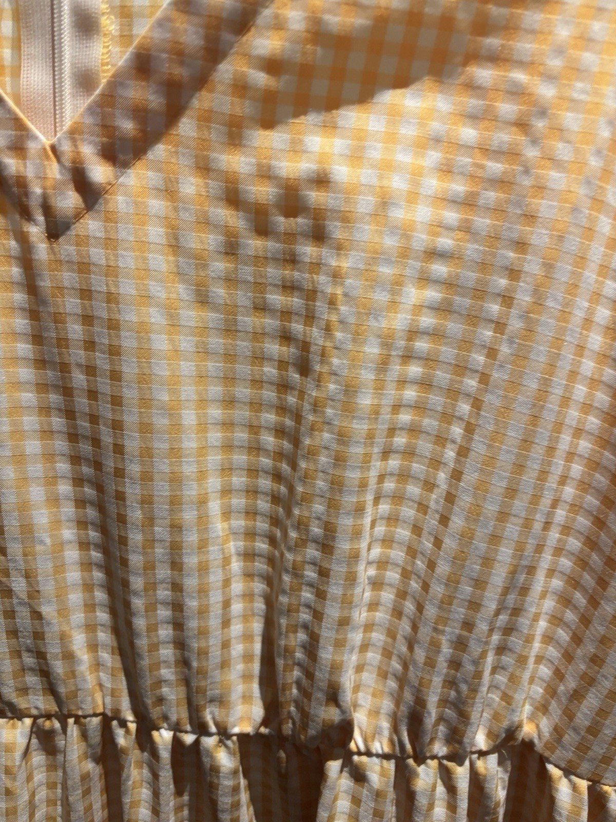 Vintage Jeffrey Banks Butter Yellow Gingham Maxi Dress
