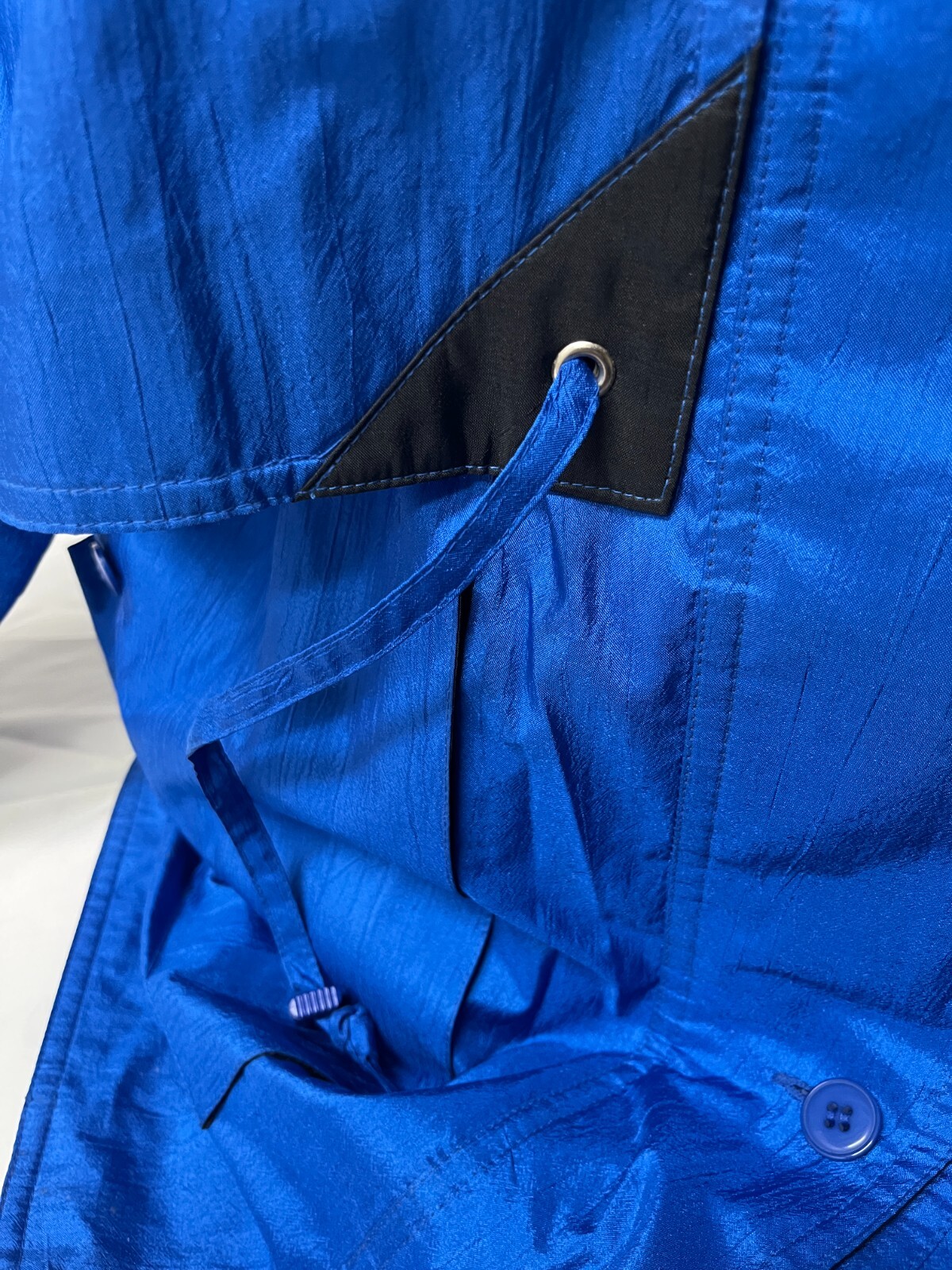 Vintage Raincoat 1980’s Blue Wmn sz 2X Zip Buttons Collar by Coat Collectables
