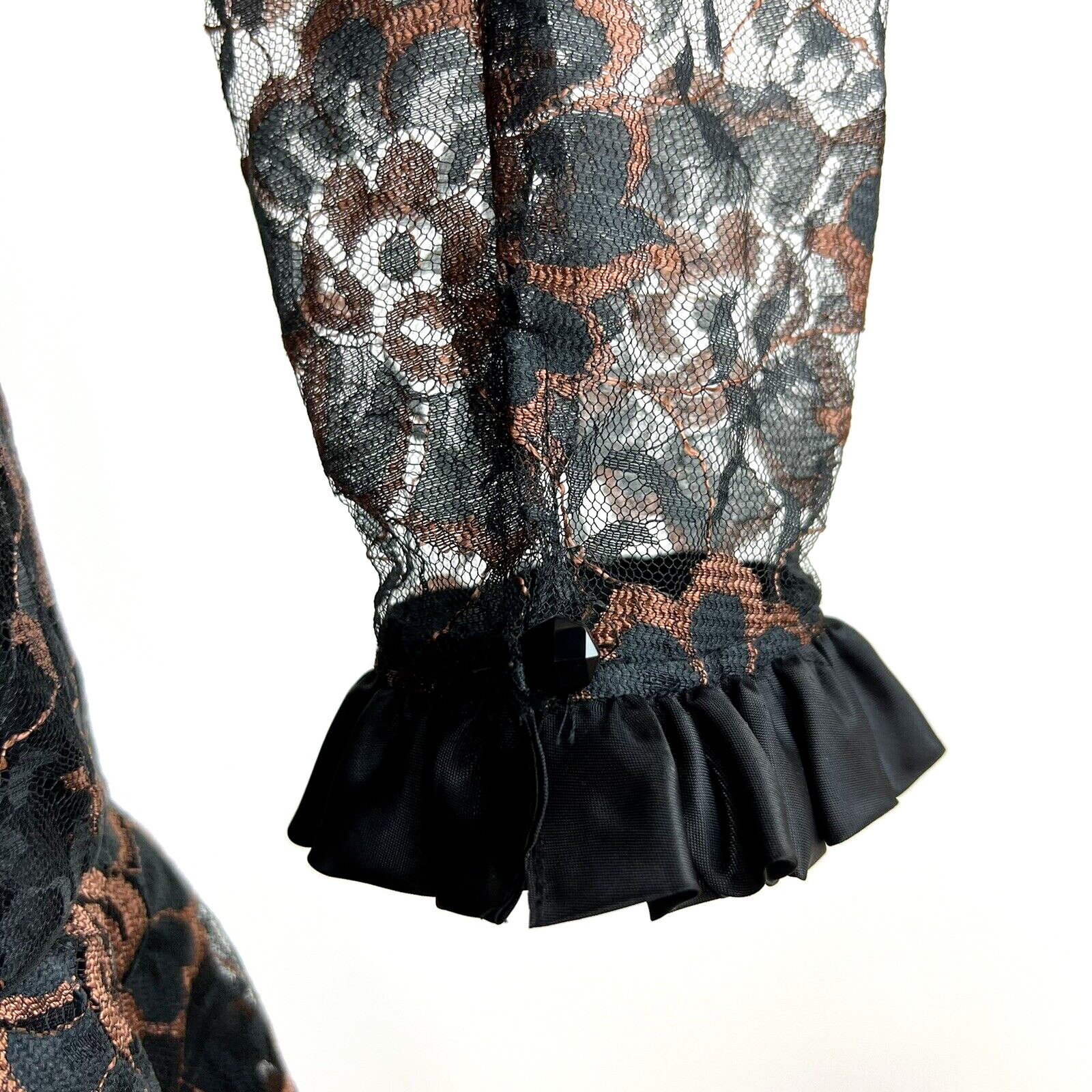 1980s Cocktail Dress Vintage Size 8 Black Lace Mermaid Glam Prom Drop Waist 80s