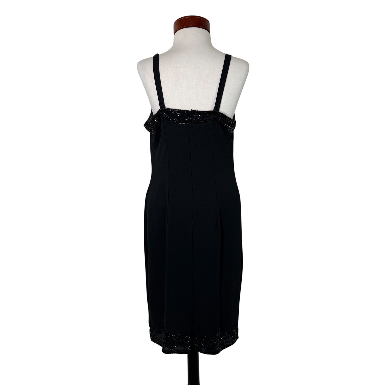 VTG 90s Samuel Scott Beaded Dress and Duster Set Black Made in USA Evening Glam
